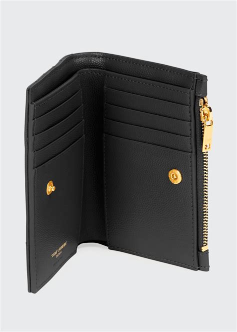 ysl monogram slim leather wallet|YSL wallet woman.